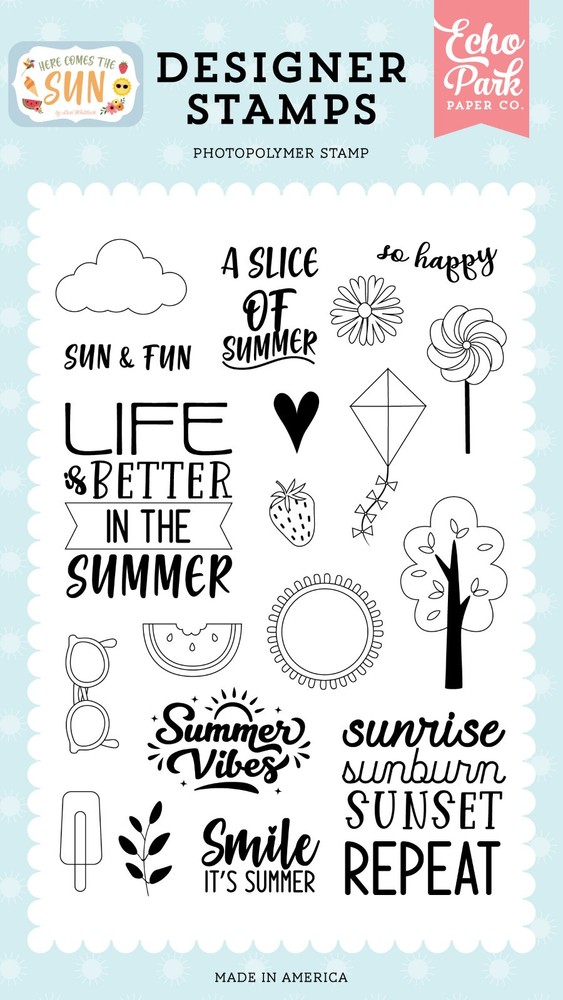 Echo Park Designer Stamps – SUN AND FUN – Scrapbooking