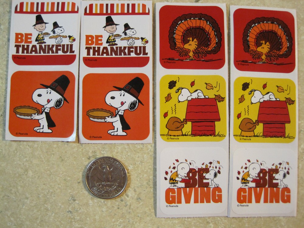 RETIRED 10 MEDIUM * SNOOPY STICKERS PEANUTS * THANKSGIVING TURKEY SCRAPBOOK CUTE