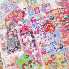 60Sheets Mixed Korean Cute Deco Photo Cards Scrapbook Stickers