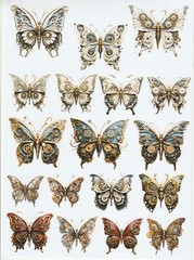 Steampunk Graffiti Butterfly Cut Aparts 8.5×11 Cardstock Paper – 2 Sheets