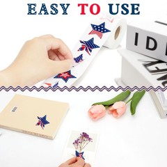 Patriotic Stickers 500 Pcs, 1.5″ Memorial Day Stickers, 4th of July Stars Lab…