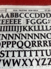 4 Letraset INSTANT LETTERING Transfer Letters 60 pt & 72pt Palatino Semi-Bold 5