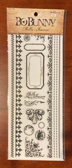 (Pack of 4) BoBunny Bella Journee Rub-on Passport Brown & White