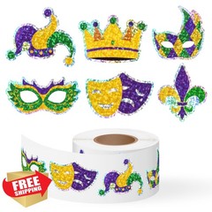 Kirako 500pc Mardi Gras Fleur de Lis Stickers
