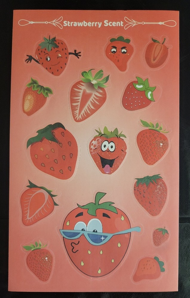 scratch and sniff stickers NEW sheet HORIECHALY Strawberry