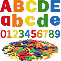 310 Pieces Felt Letter Stickers with Numbers for Bulletin Board Classroom (Rainb