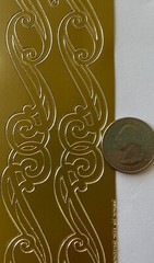 GOLD METALLIC SWIRL BORDER Stickers(2pc)Stampendous•Flourish •Curls•Card Making•