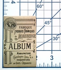 Vintage French Ceramic Tile Album Maubeuge Trade Advertising Paper Sticker Decal