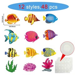 48 Pcs Fish Cutouts Paper Colorful Classroom 5.9 x inches, Assorted