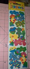 Vintage Stickers Amscan Fuzzy Stickers Frogs Lizards 1 Sheet New Pack
