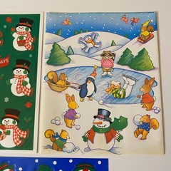 Vintage Christmas Stickers Set Hallmark Gibson AGC