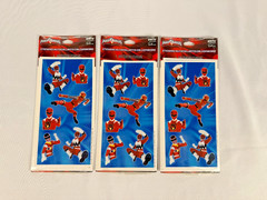 Power Rangers Red Ranger Stickers Set of 3 – Hallmark Party Express – New/Sealed