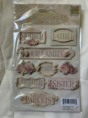 K&Company Dimensional Embossed Stickers Frames Floral Vintage Scrapbooking