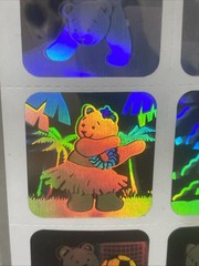 VINTAGE 80’S SANDYLION HOLOGRAPHIC TEDDDY BEAR STICKER SHEET