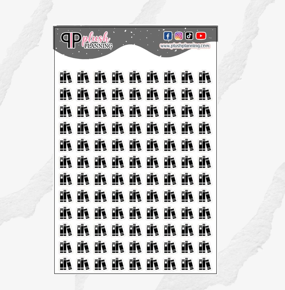 Reading Book Shelf Tracker Icon Planner Stickers, Reading Book Shelf,
