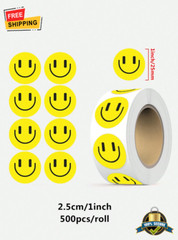 500pcs Roll Cute Face Reward Stickers, Self-Adhesive, Gift & Decoration
