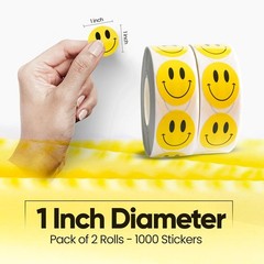 1000PCS Yellow Smiley Face Stickers 1 Inch – Bulk Happy Face Stickers for Cla…