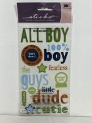 Scrapbooking Stickers by Sticko All Boy Little Dude Guys Theme