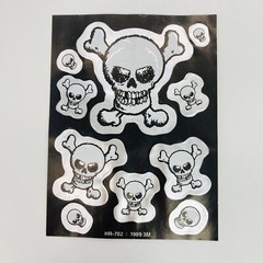 Vintage 1980’s 3M Skull & Crossbones Sticker Sheet 1989 Halloween