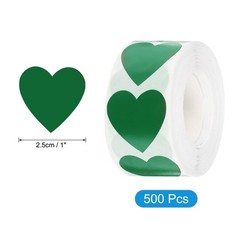 500pcs Light Green Heart Stickers 1 Inch Self-Adhesive Stickers Label for Shop