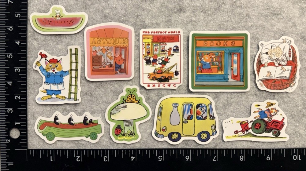 Lot of 10 Assorted Richard Scarry Animal Stickers