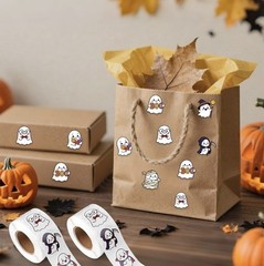 1,000 Piece Halloween Ghost Sticker Roll 8 Styles Self Adhesive Stickers