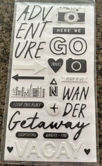 American Crafts Thickers WANDER Crate Paper Here + There Travel Epoxy Stickers