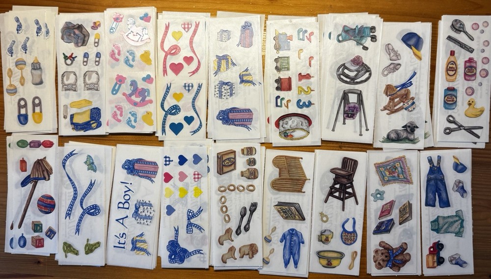 Creative Memories lot of 18 studio strips 2″x5″ Baby Boy themed stickers