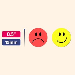 2000 Pieces – 1/2″ Smiling Happy Sad Face Behavior Emotion Stickers, Red/Yellow