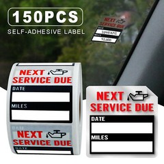 150pcs Oil Change Service Reminder Stickers for Car Truck Van SUV Windshield