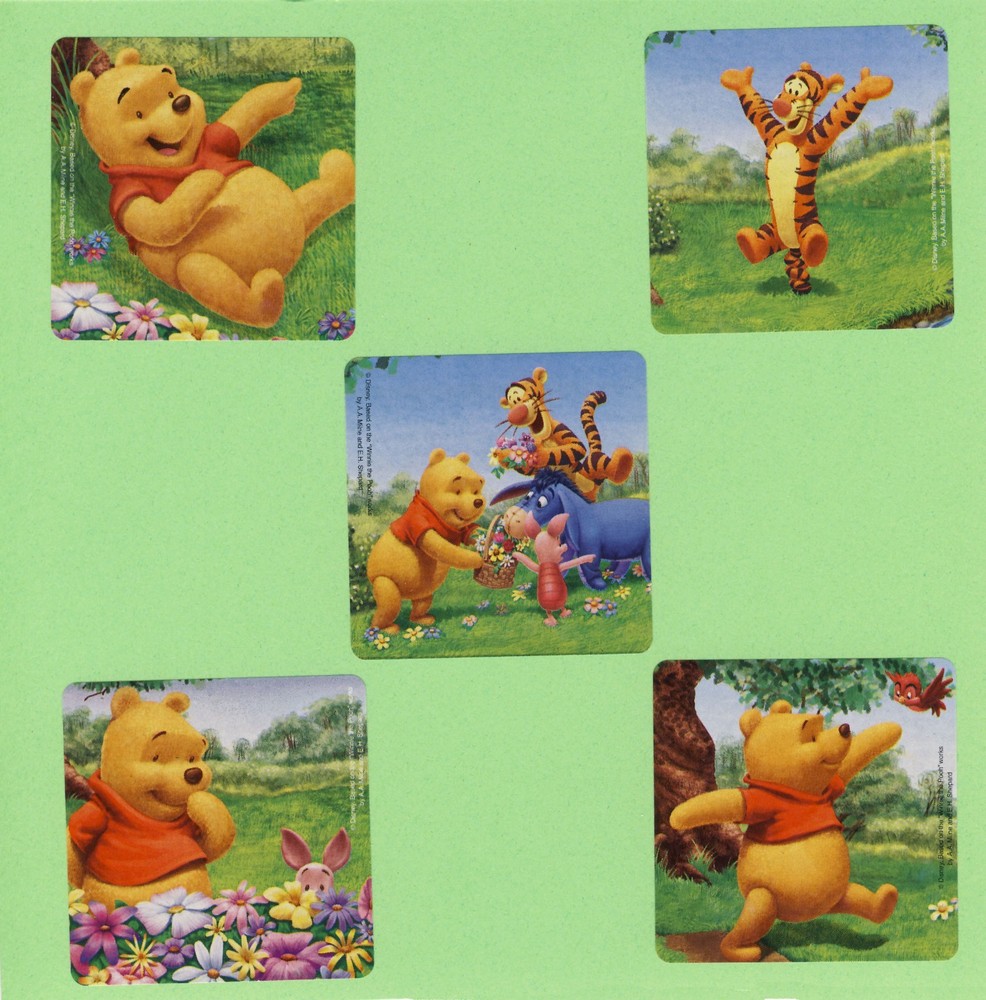 10 Playful Winnie the Pooh Bear – Tigger, Piglet – Large Stickers – Party Favors