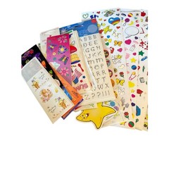 Vintage Sticker Lot Mrs. Grossman Sticker School Animals Letters Mix Brands