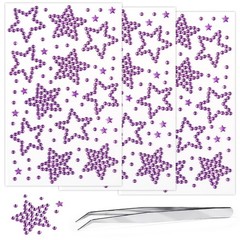 SeBneny Star Purple Face Gems 3 Sheets