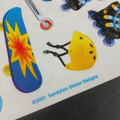 Sandylion Stickers Sport Bike Scooter Bicycle Skate Board Roller Blades 1 Sheet