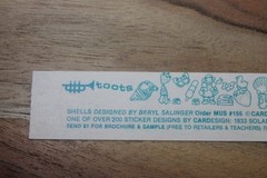 Vintage 1982 Cardesign TOOTS Sticker Strip Shells MUS #155 Seashells Conch tulip