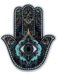 Fatima Hamsa Hand of Protection Vinyl Sticker 3+1/4 x 2+1/2-inch FREE SHIPPING