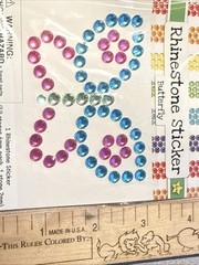 Butterfly Rhinestone Sticker Design 59 Stones Scrapbook Arts Crafts Pink Blue