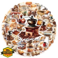 Flurendo Coffee Shop Stickers Colourful-m2