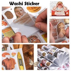 BLEDS Vintage Washi Stickers, 20 Sheets Aesthetic Stickers Coffee
