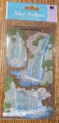 RARE Jolees VELLUM WATERFALLS Mountains Trees Card Making 3D Scrapbook Stickers