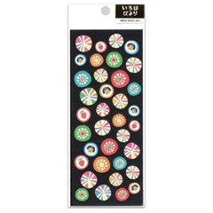 CUTE FLOWER STICKERS Classic Japanese Icon Round Paper Sticker Sheet Craft NEW
