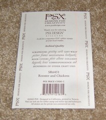PSX Designs Sticker Sheet ~ Rooster and Chickens