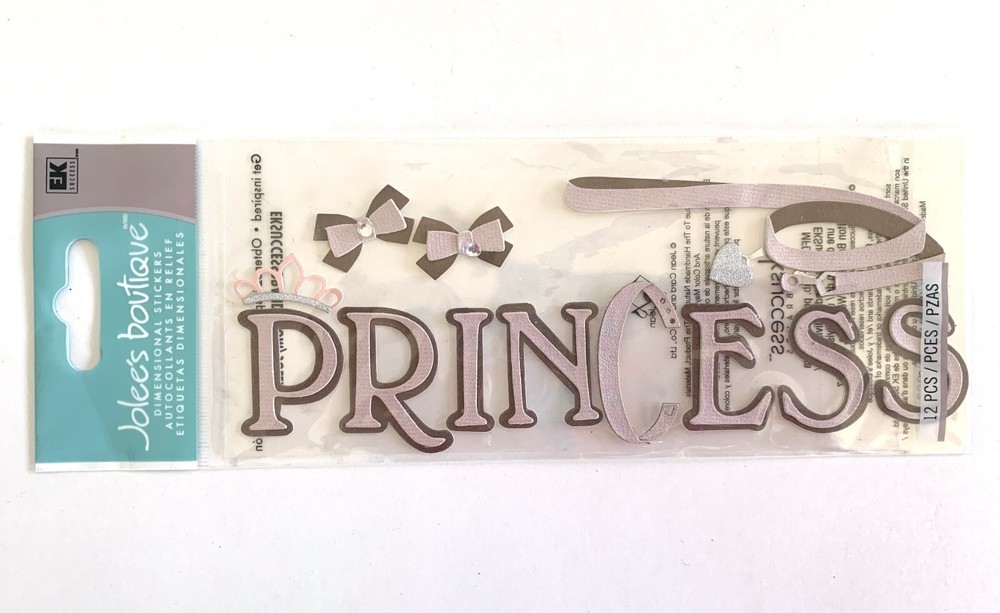 Jolees PRINCESS Title & Pet Leash Scrapbook Embellishment Dog Puppy Cat Kitten