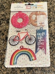 American Crafts Amy Tangerine SLICE OF LIFE 5 Pack Inflated Embellishments