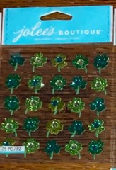 Jolees St Patrick’s Day 4 Leaf Clovers Repeats Good luck Gems Scrapbook Stickers