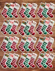 Christmas Stocking Vinyl Die Cut Stickers Set Scrapbooking Laptop Water Bottle