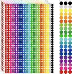 12000 PCS 1/4″ Small round Color Coding Dot Stickers – 20 Neon Colors, Removable