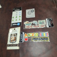 Scrapbooking Embellishments Stickers Brads Buttons Lot of 36 Mary Engelbreit