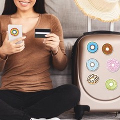 50 Pcs Donut Stickers, Colorful Cute Sweet Food Stickers Decals