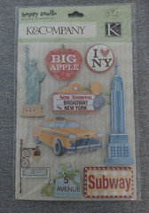 NEW K&Company Happy Trails New York City NYC Empire State Scrapbook 9 Stickers